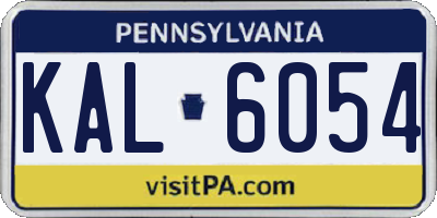PA license plate KAL6054