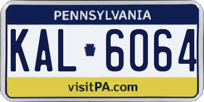 PA license plate KAL6064
