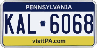 PA license plate KAL6068