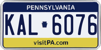 PA license plate KAL6076