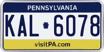 PA license plate KAL6078