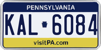 PA license plate KAL6084