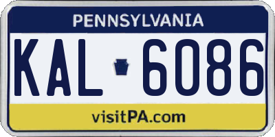 PA license plate KAL6086