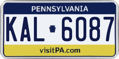 PA license plate KAL6087