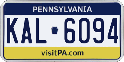 PA license plate KAL6094
