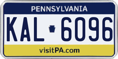 PA license plate KAL6096