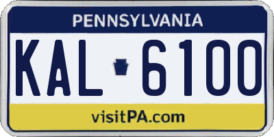 PA license plate KAL6100