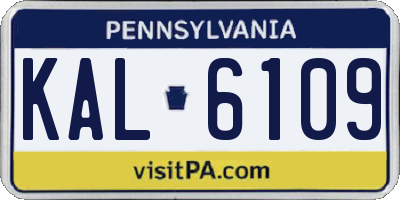 PA license plate KAL6109