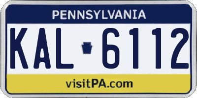 PA license plate KAL6112