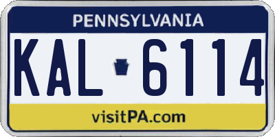 PA license plate KAL6114