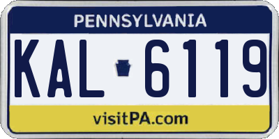 PA license plate KAL6119