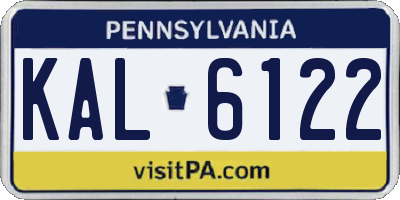 PA license plate KAL6122