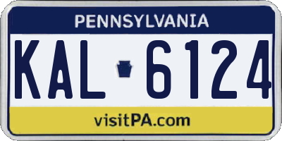 PA license plate KAL6124