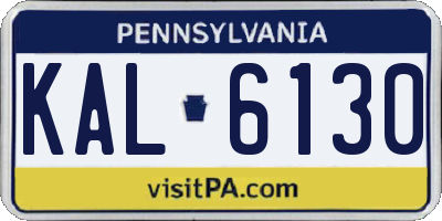 PA license plate KAL6130