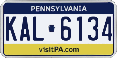 PA license plate KAL6134