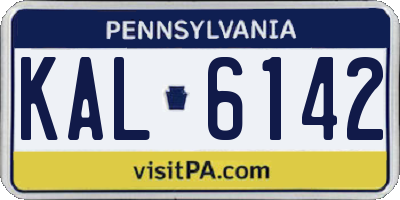 PA license plate KAL6142