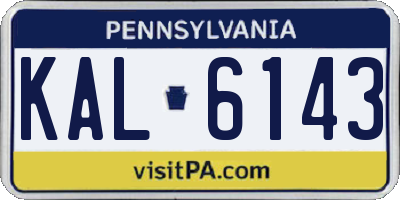 PA license plate KAL6143