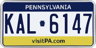 PA license plate KAL6147