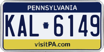 PA license plate KAL6149