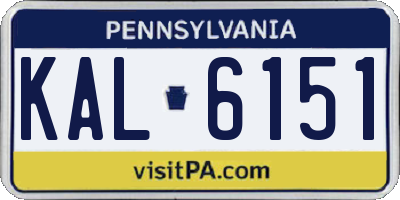 PA license plate KAL6151