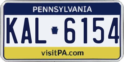 PA license plate KAL6154