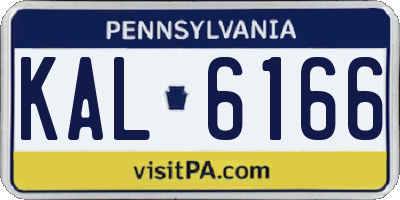 PA license plate KAL6166