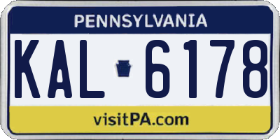 PA license plate KAL6178