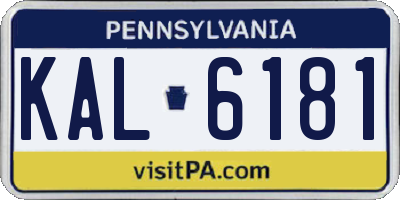 PA license plate KAL6181