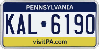 PA license plate KAL6190