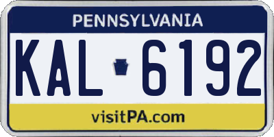 PA license plate KAL6192