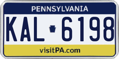 PA license plate KAL6198