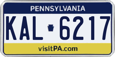PA license plate KAL6217