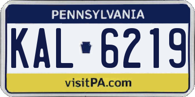 PA license plate KAL6219