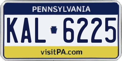PA license plate KAL6225