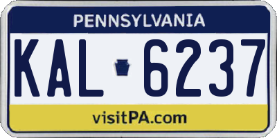 PA license plate KAL6237