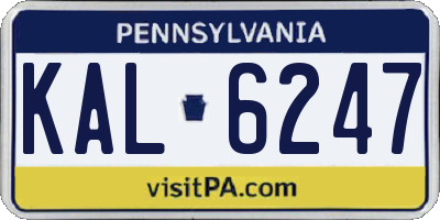 PA license plate KAL6247