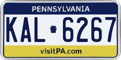 PA license plate KAL6267