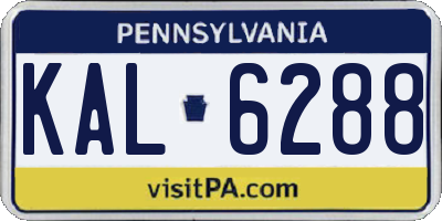PA license plate KAL6288