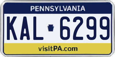PA license plate KAL6299