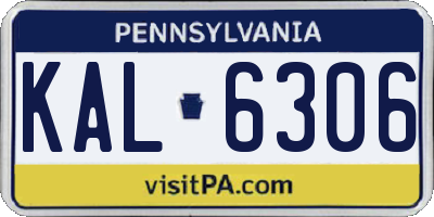 PA license plate KAL6306