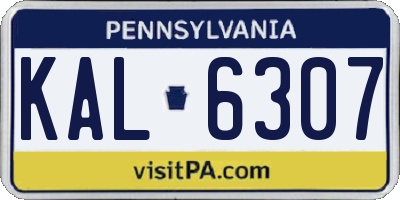 PA license plate KAL6307