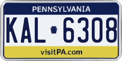PA license plate KAL6308
