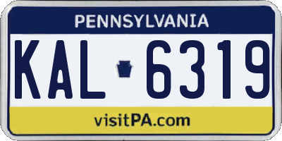 PA license plate KAL6319