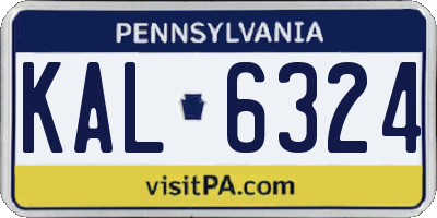 PA license plate KAL6324