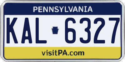 PA license plate KAL6327