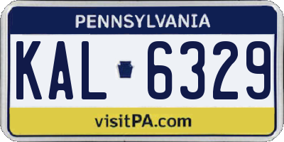 PA license plate KAL6329
