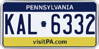 PA license plate KAL6332