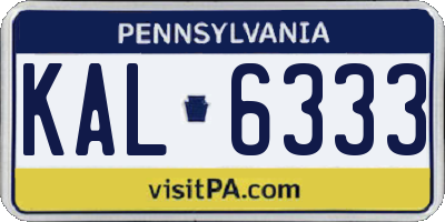 PA license plate KAL6333