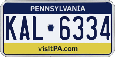 PA license plate KAL6334