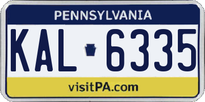 PA license plate KAL6335